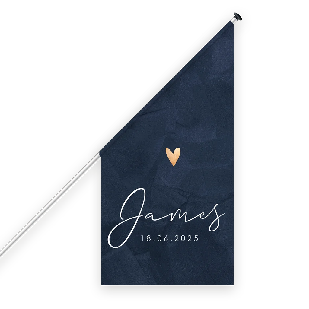 Geboortevlag geboorte zoon klassiek met hartje