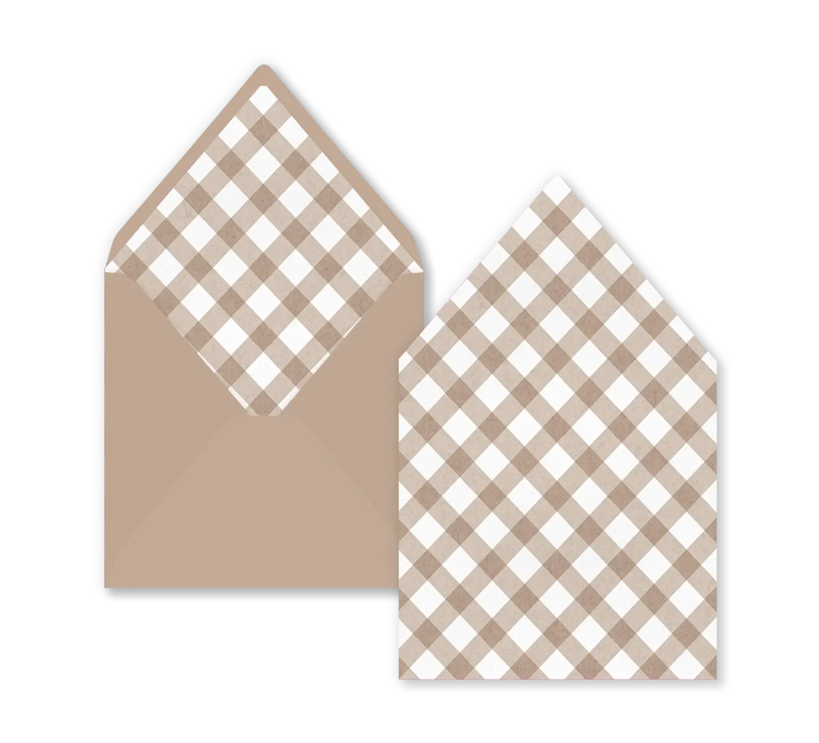 Bruine envelop inlay met ruitjespatroon voor 14 x 14 cm envelop
