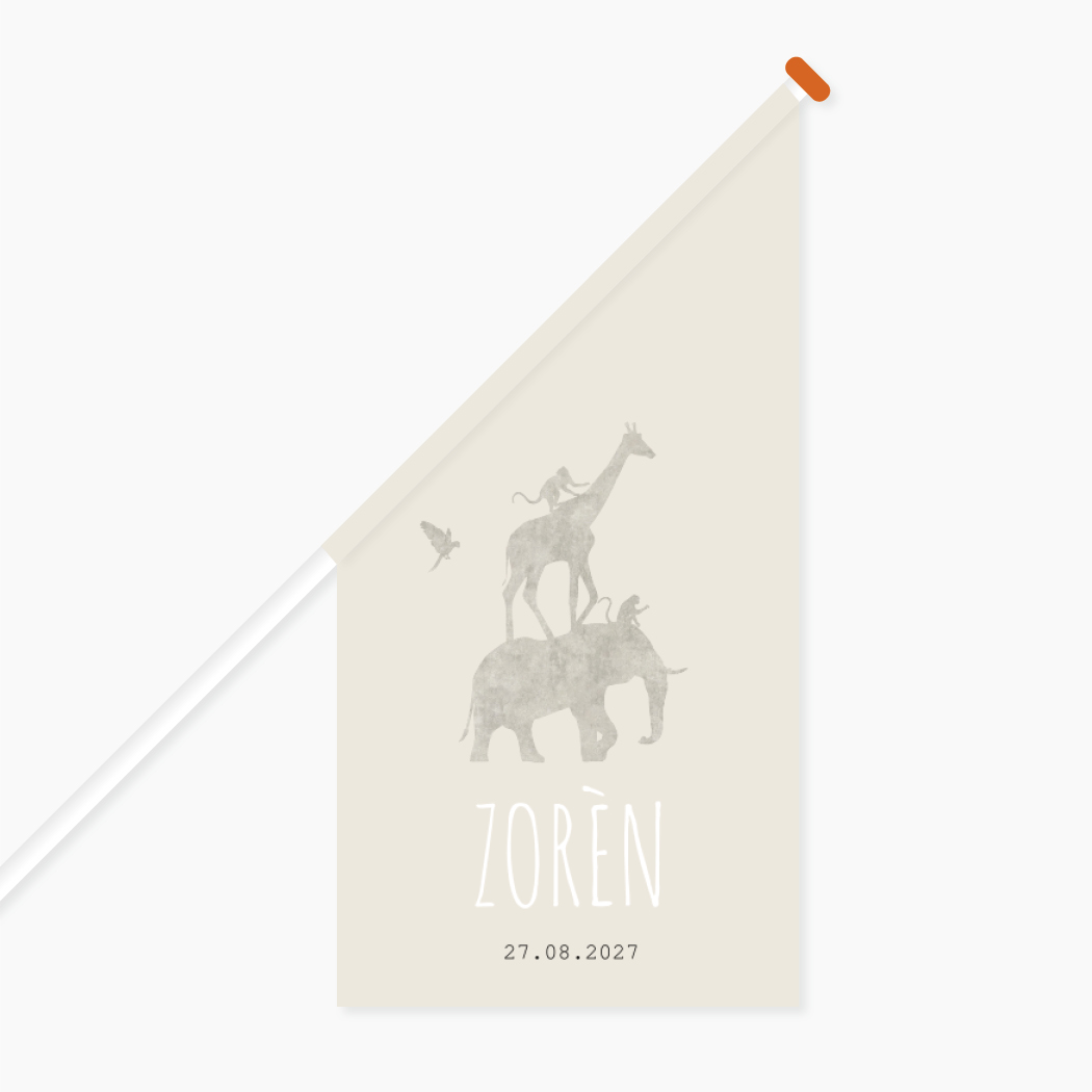 Vlag L Neutraal Beige Dieren