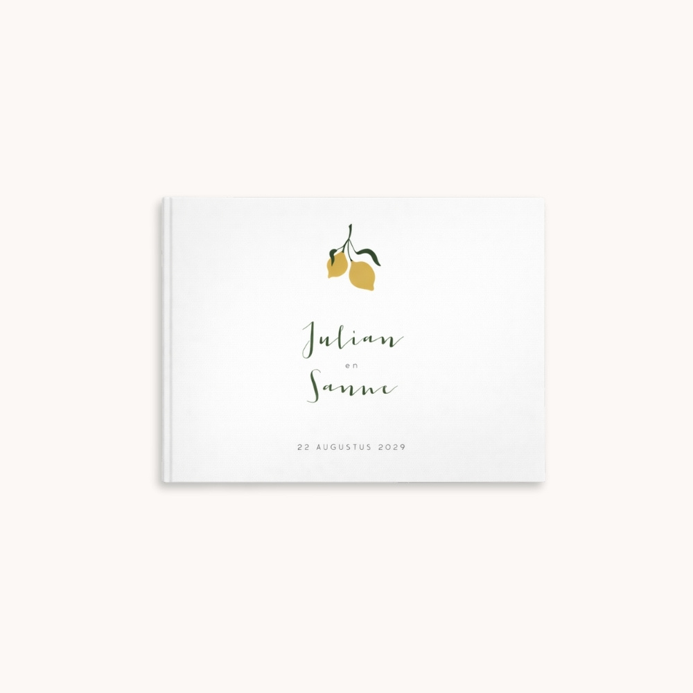 Gastenboek bruiloft mediterraans citroenen