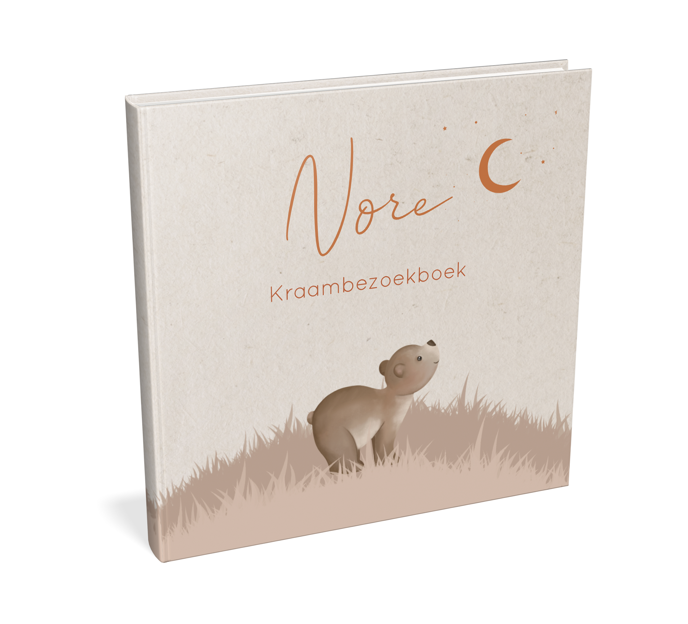 Kraambezoekboek met beertje en maan