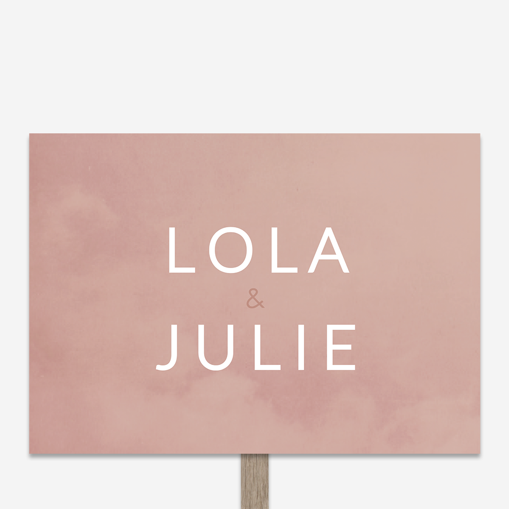 Tuinbord Geboortebord Tweeling Roze Stijlvol