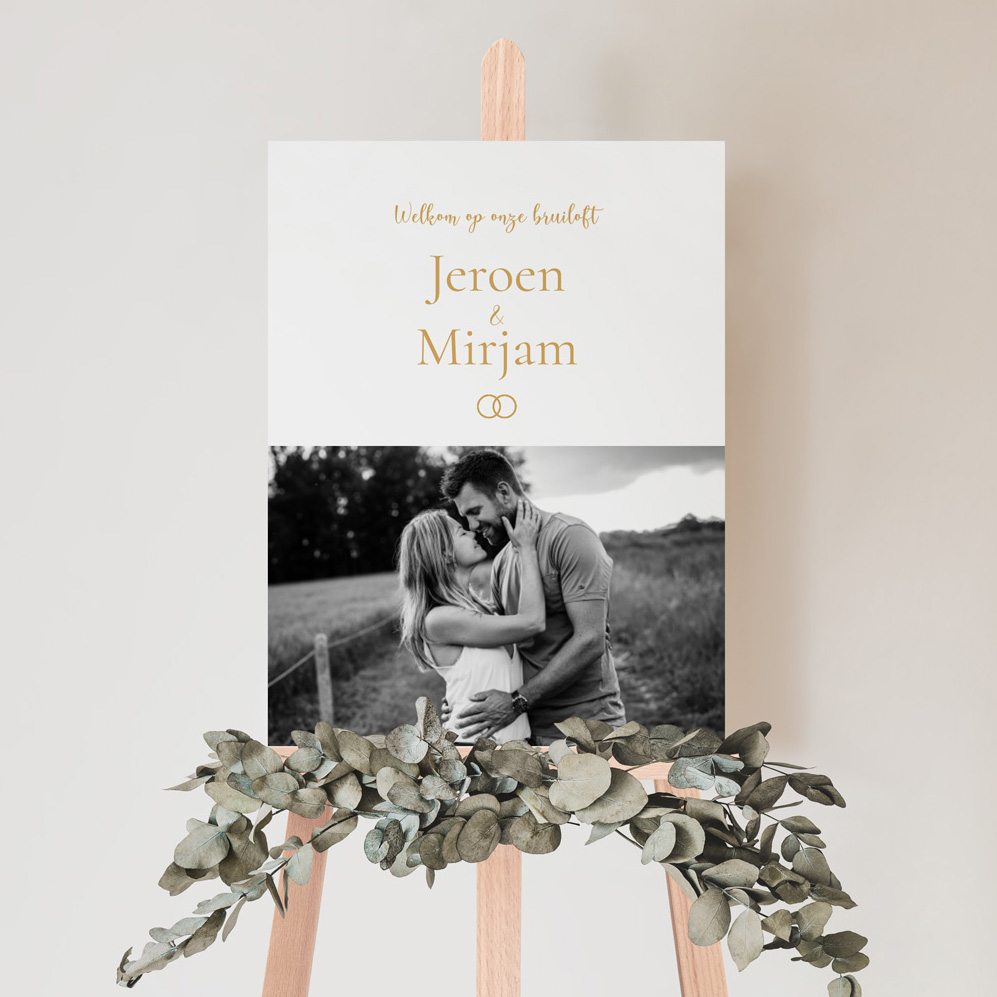 Welkomstbord bruiloft foto klassiek