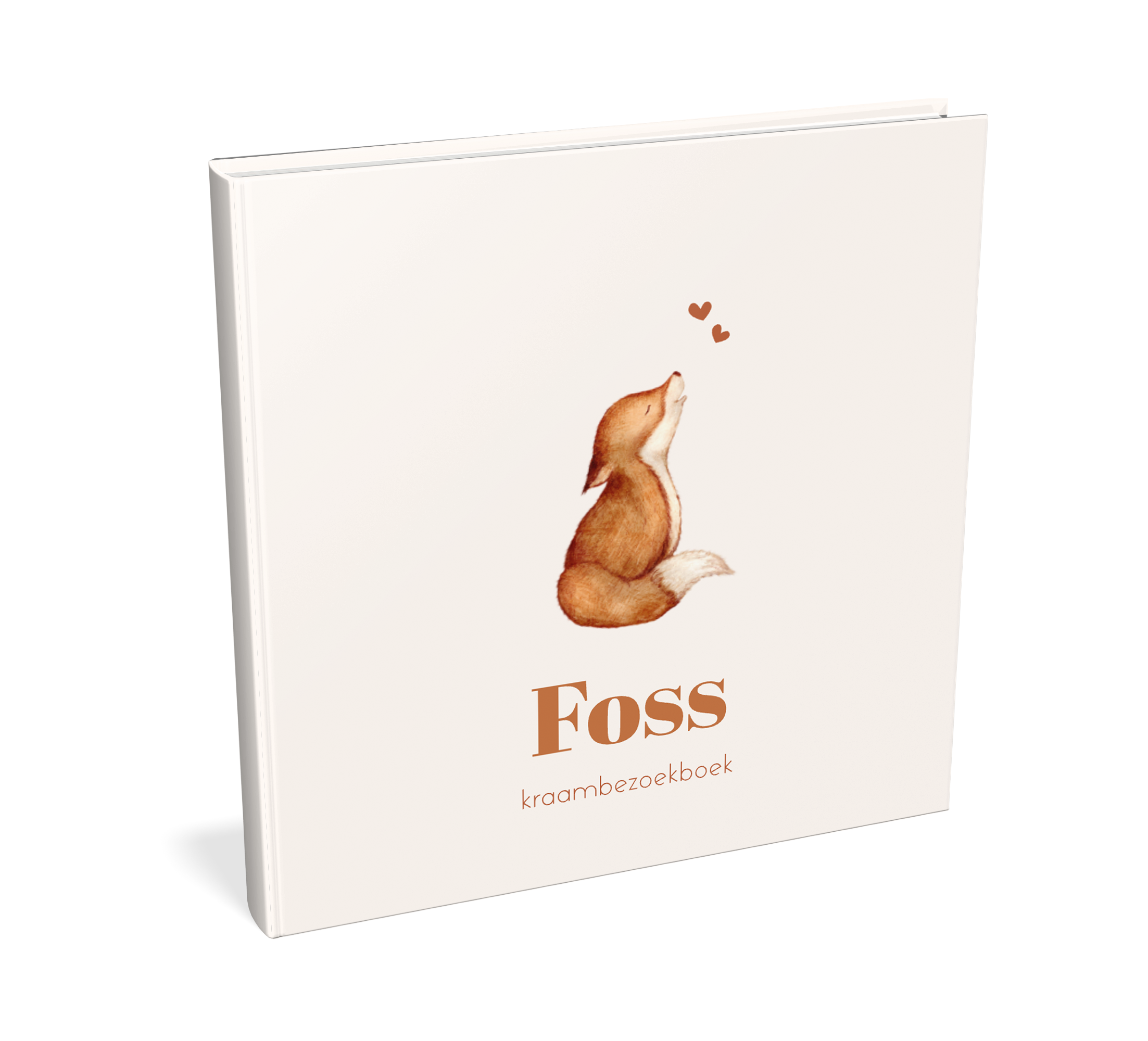 Kraambezoekboek met vosje en hartjes