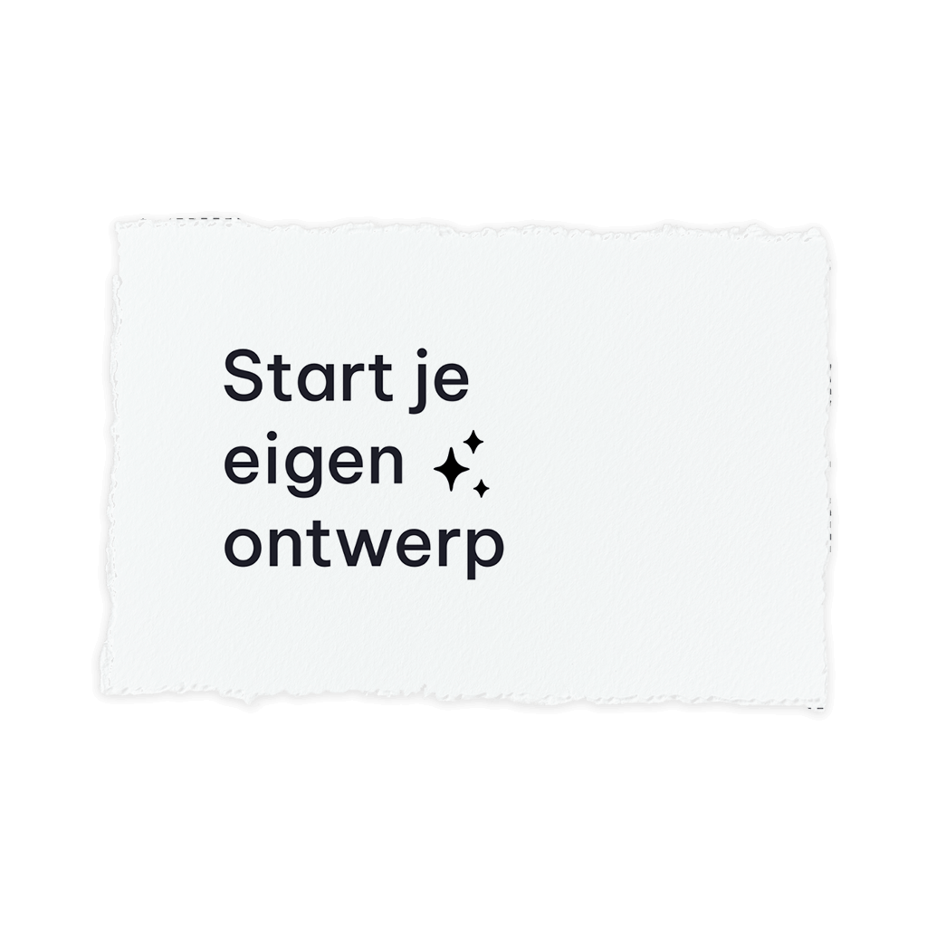 Geboortekaartje handgeschept papier look zelf maken liggend