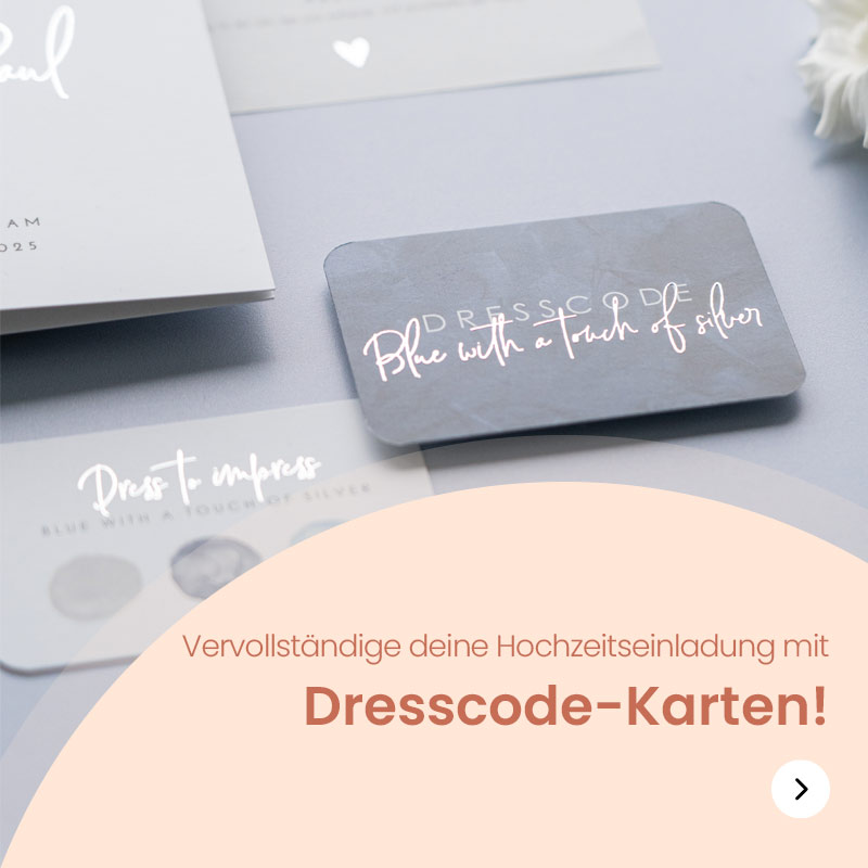 Promo Dresscode-Karten Hochzeit