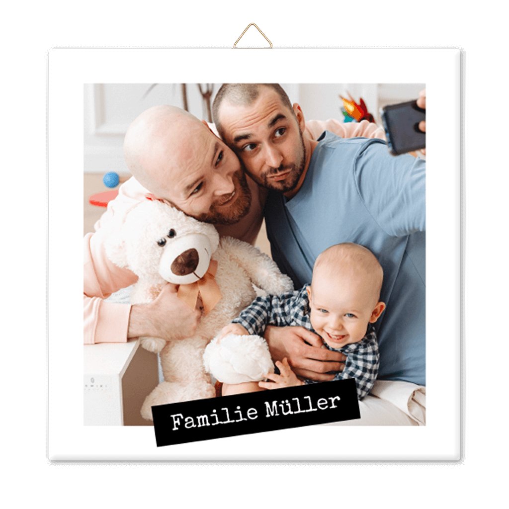 Originelle Foto-Keramikfliese "Familie"