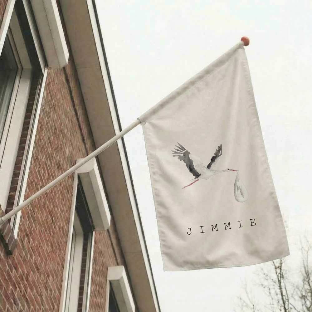 Geboortevlag neutraal ooievaar