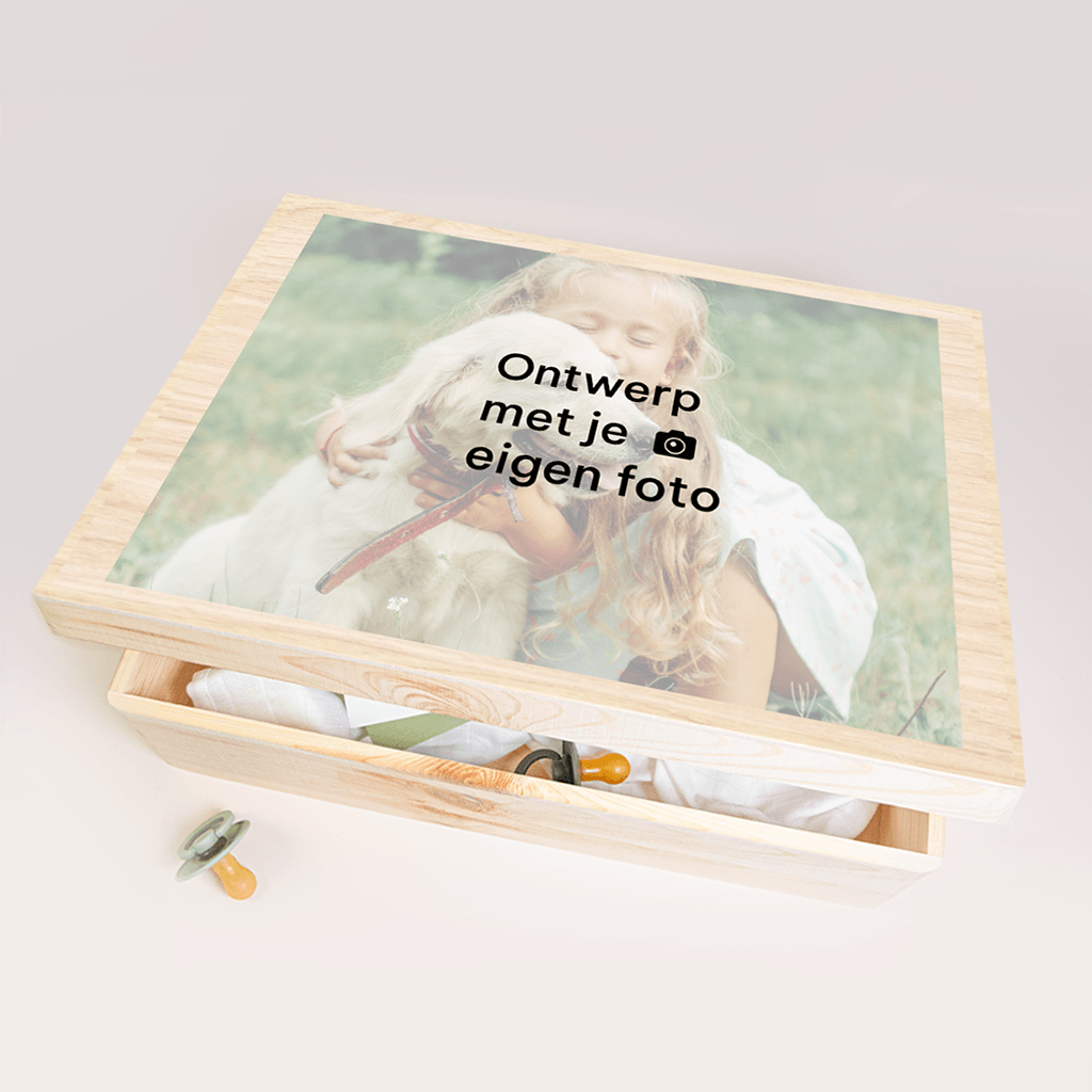 Memorybox hout met eigen foto