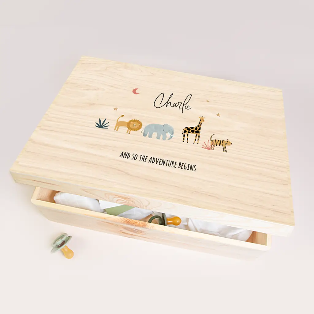 Memorybox met vrolijke jungledieren