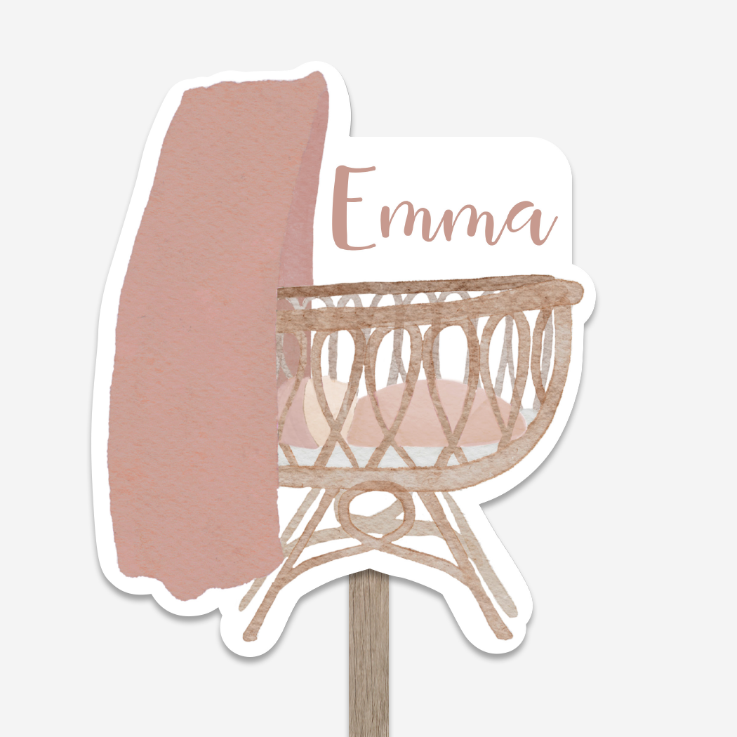 Geboortebord Tuinbord Contour Baby Wieg