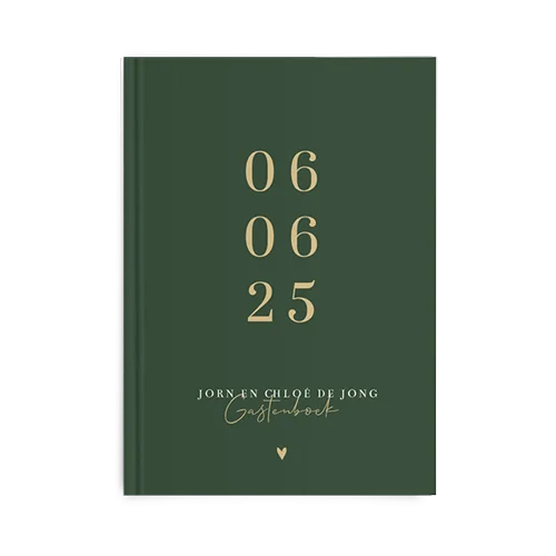 Klassiek gastenboek bruiloft met trouwdatum