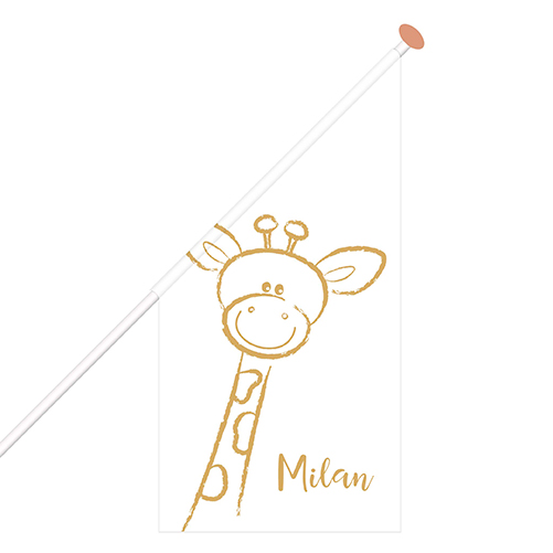 Geboortevlag met naam en schattig girafje
