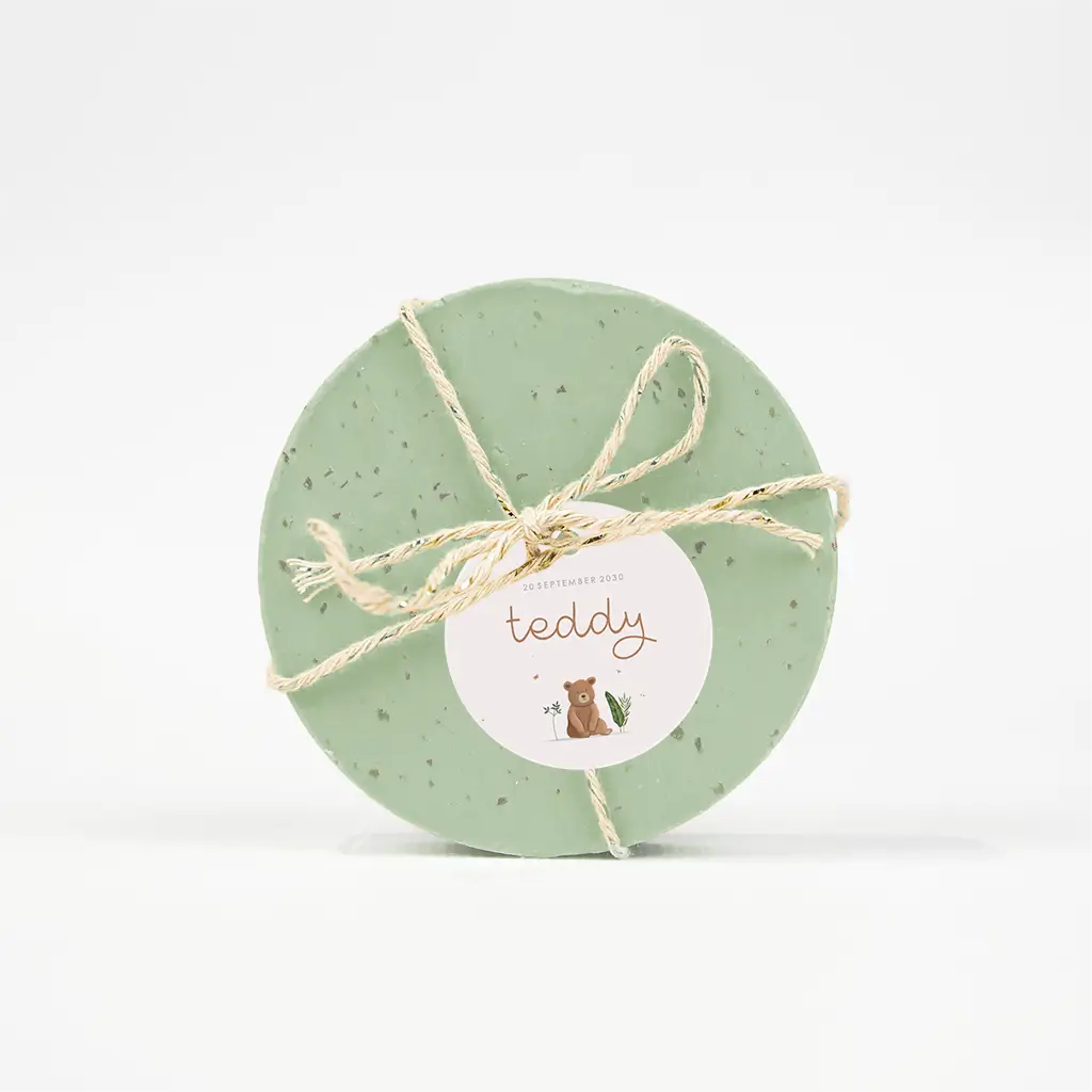 Doopsuiker labeltje met bosdieren - per 16 stuks