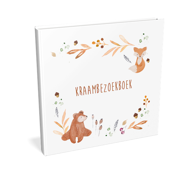 Kraambezoekboek met herfst dieren