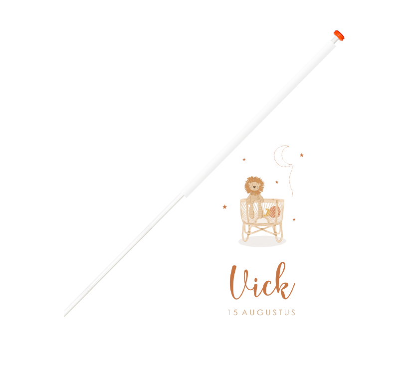 Geboortevlag met leuke illustratie van knuffel in wiegje