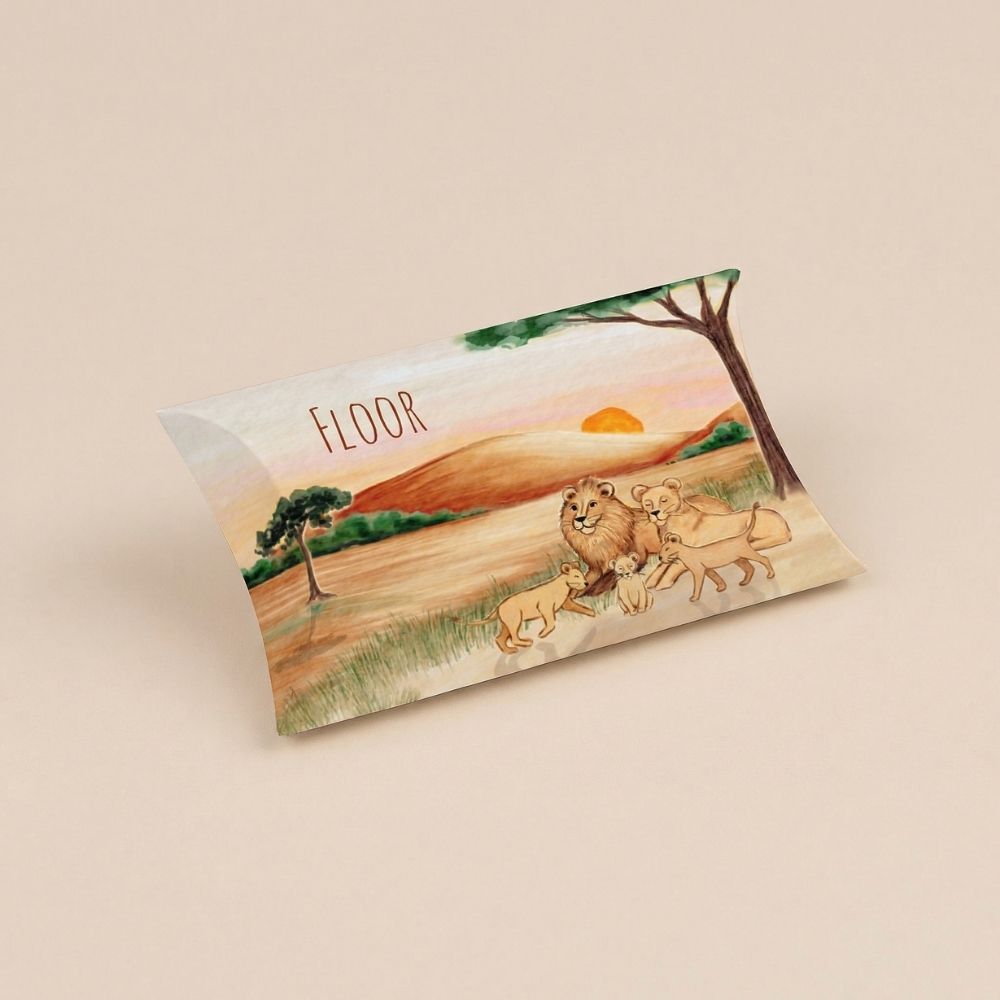 Doopsuiker gondeldoosje leeuwen savanne