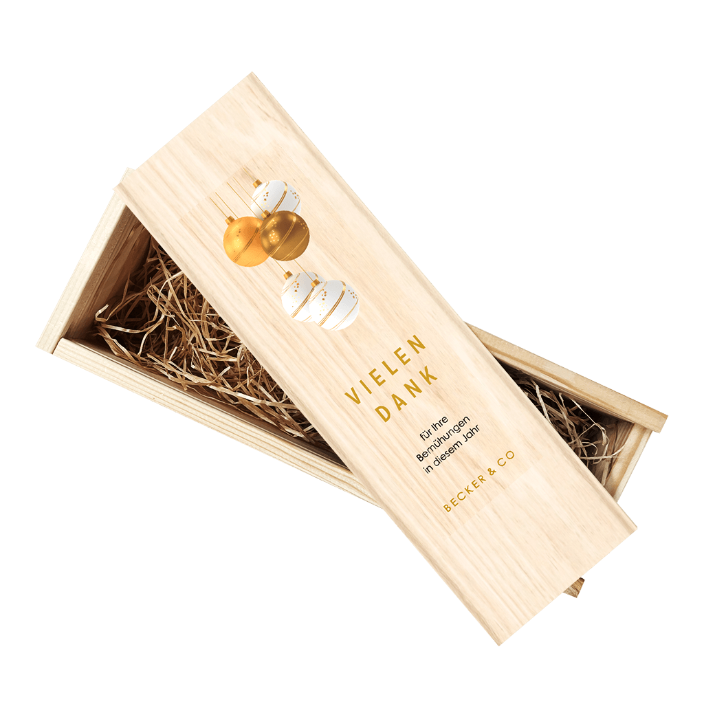 Weihnachtliche Weinkiste 'Vielen Dank'