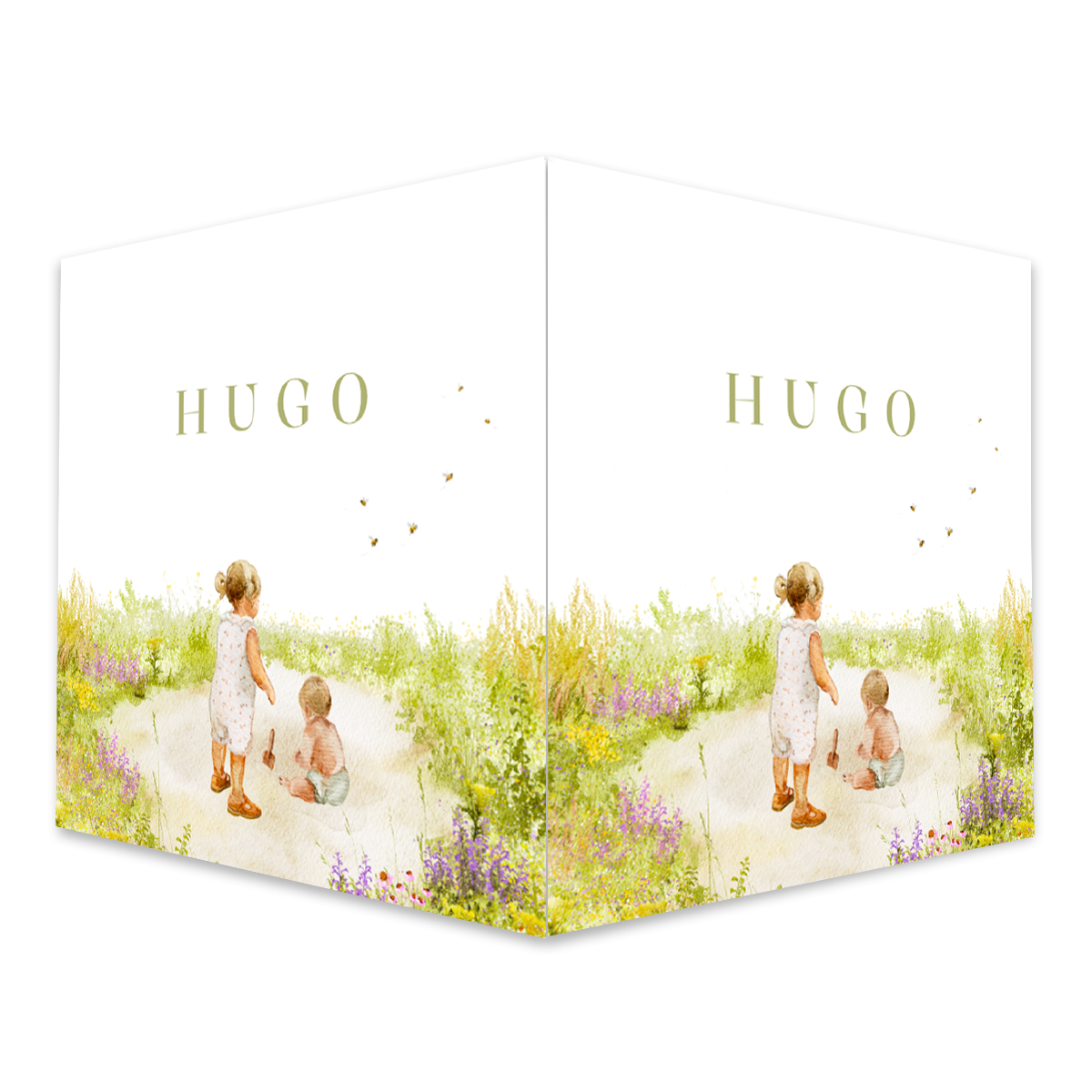 Zomer raambord dubbel jongen met veldbloemen voor tweede kindje