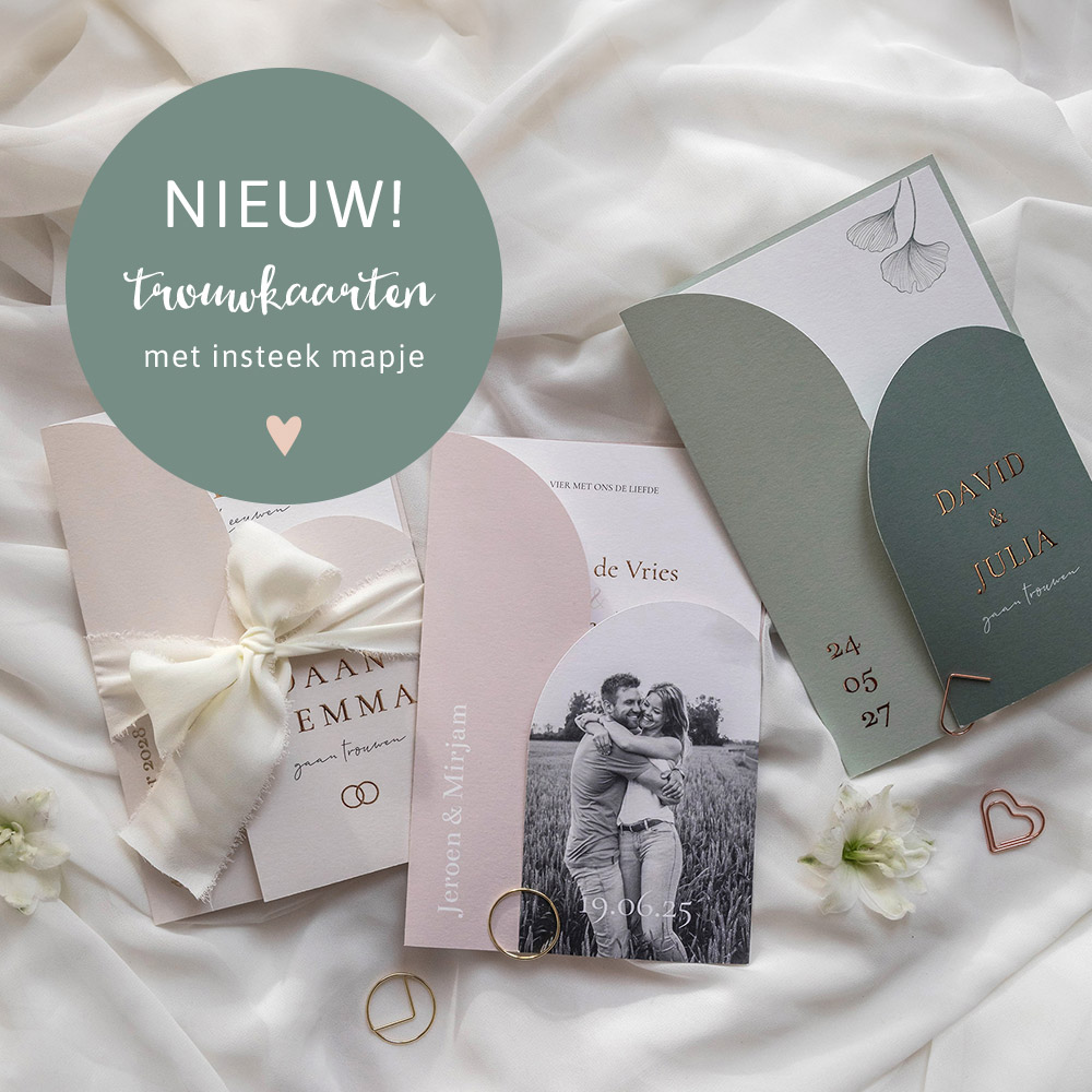 Blanco trouwkaart insteekmapje