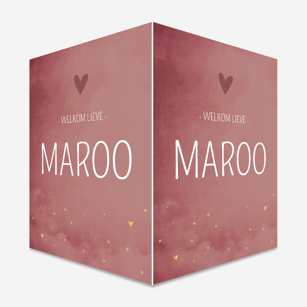 Raambord roze hartjes sterretjes