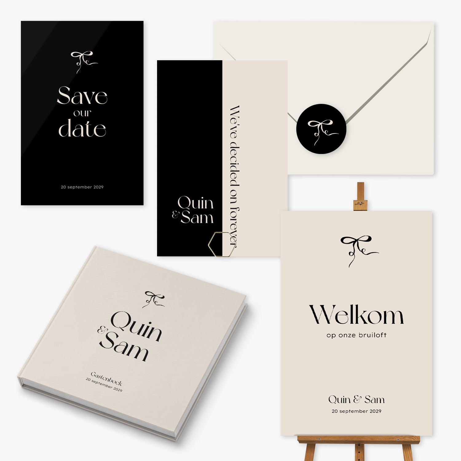 doorlink trouwkaarten set modern romance