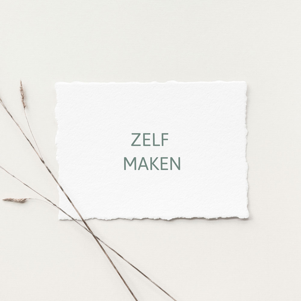 Trouwkaart handgeschept look blanco liggend DIY*