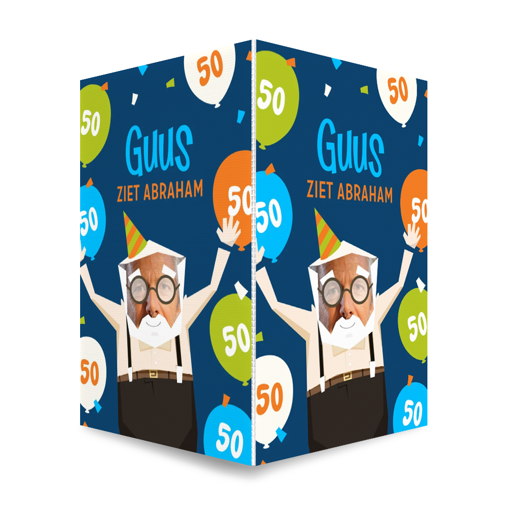 Grappig raambord Abraham 50 jaar met eigen foto in oude opa