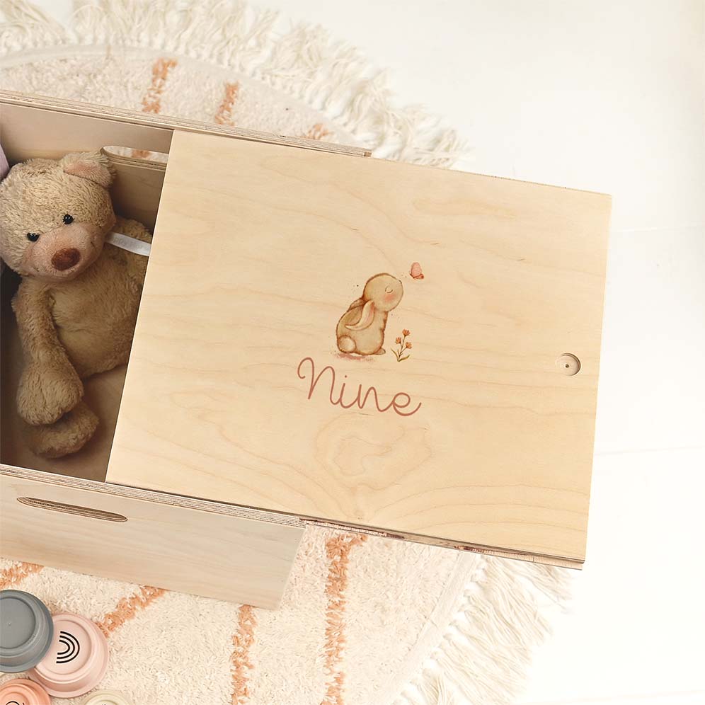 Doopsuiker presentatie doos met konijntje en vlinder