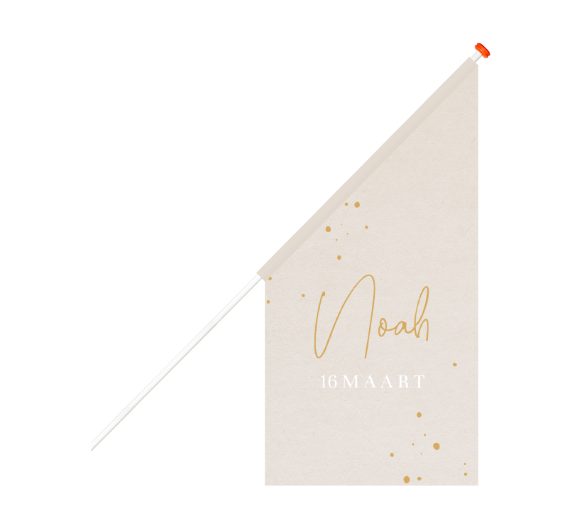 Geboortevlag beige met spetters