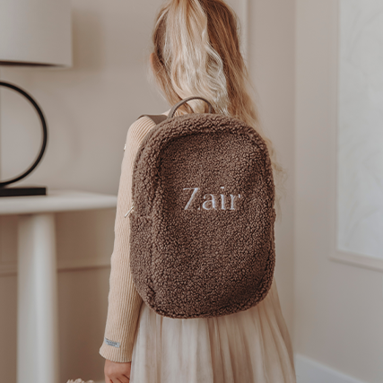 Mooie rugtas van teddystof met naam