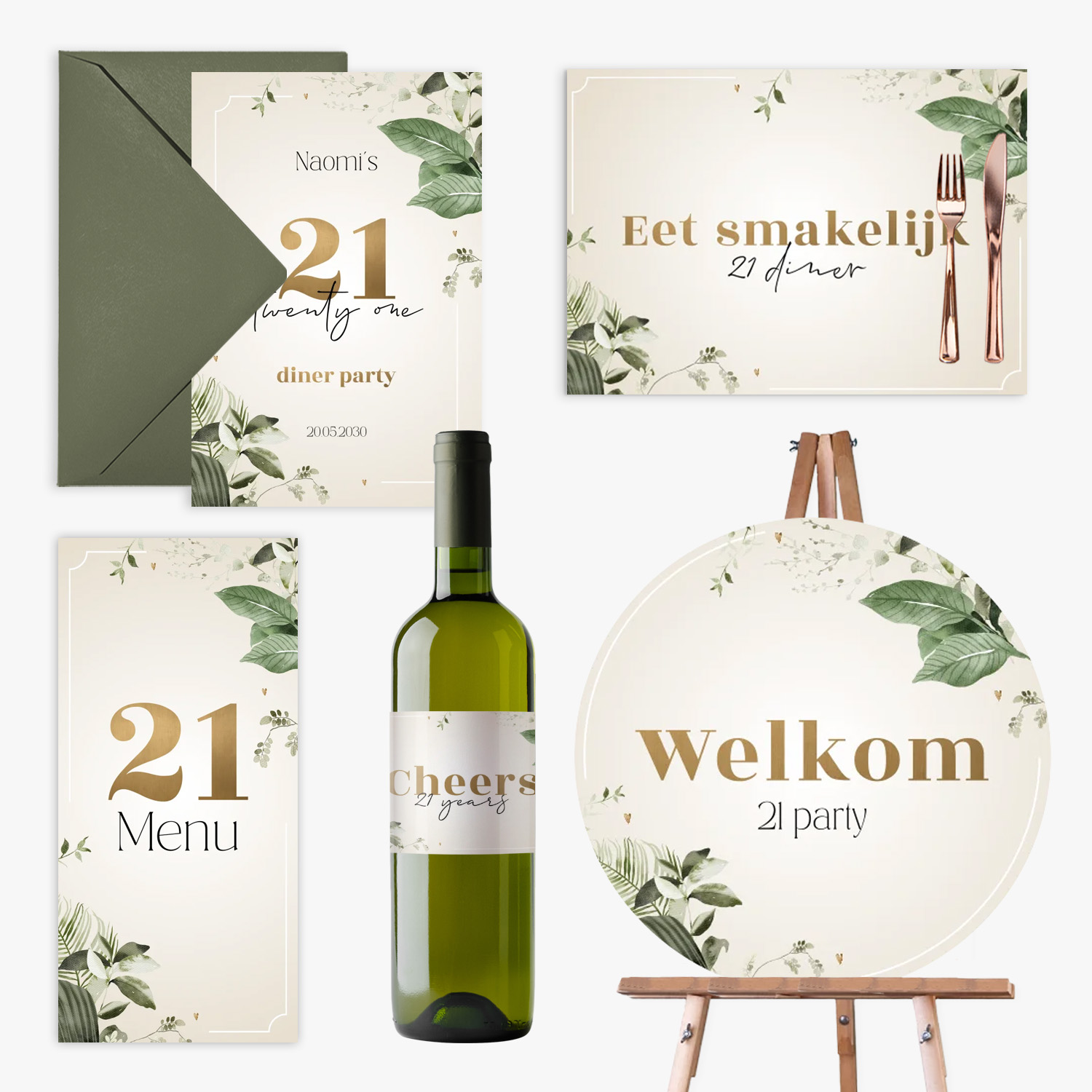 doorlink 21 diner set leaves and gold