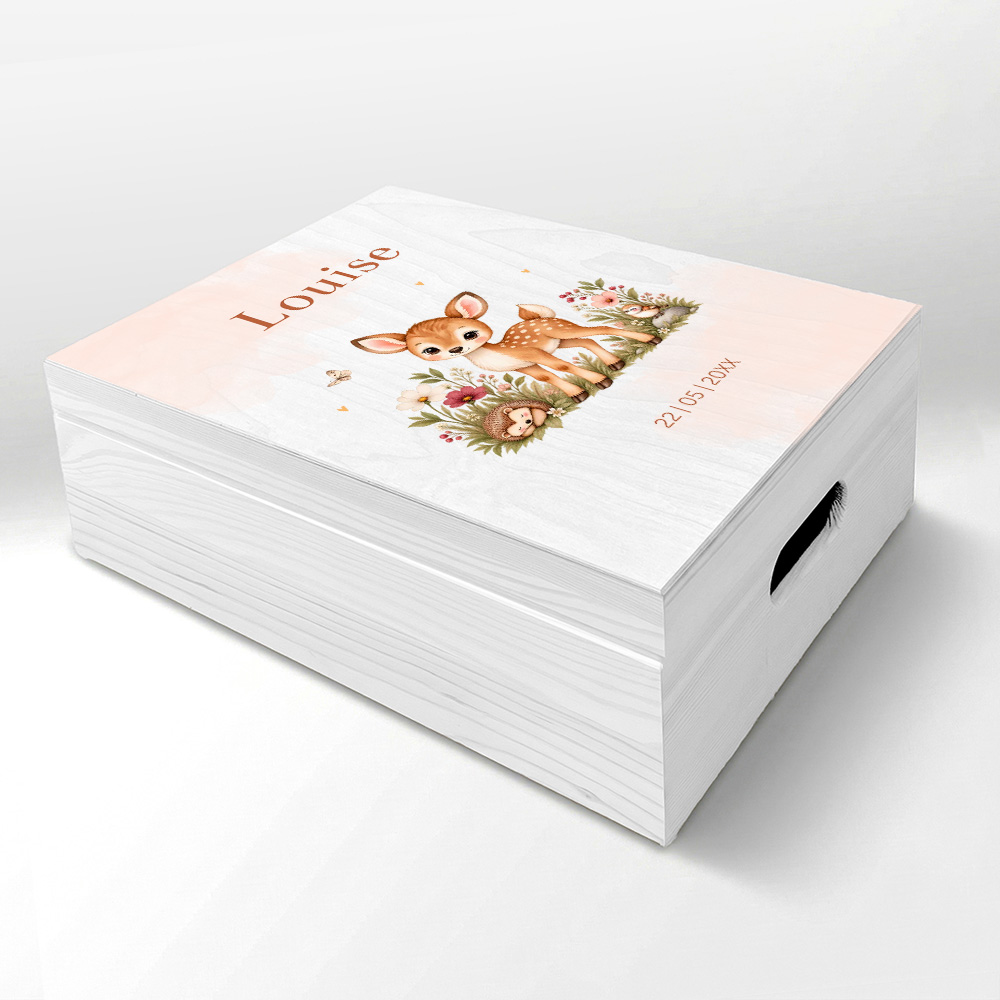 Memorybox hout met lief hertje