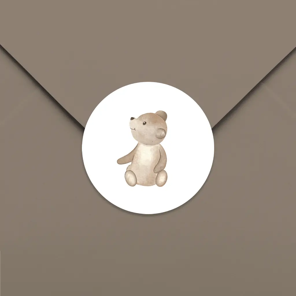 Sluitsticker met klein beertje - per 25 stuks