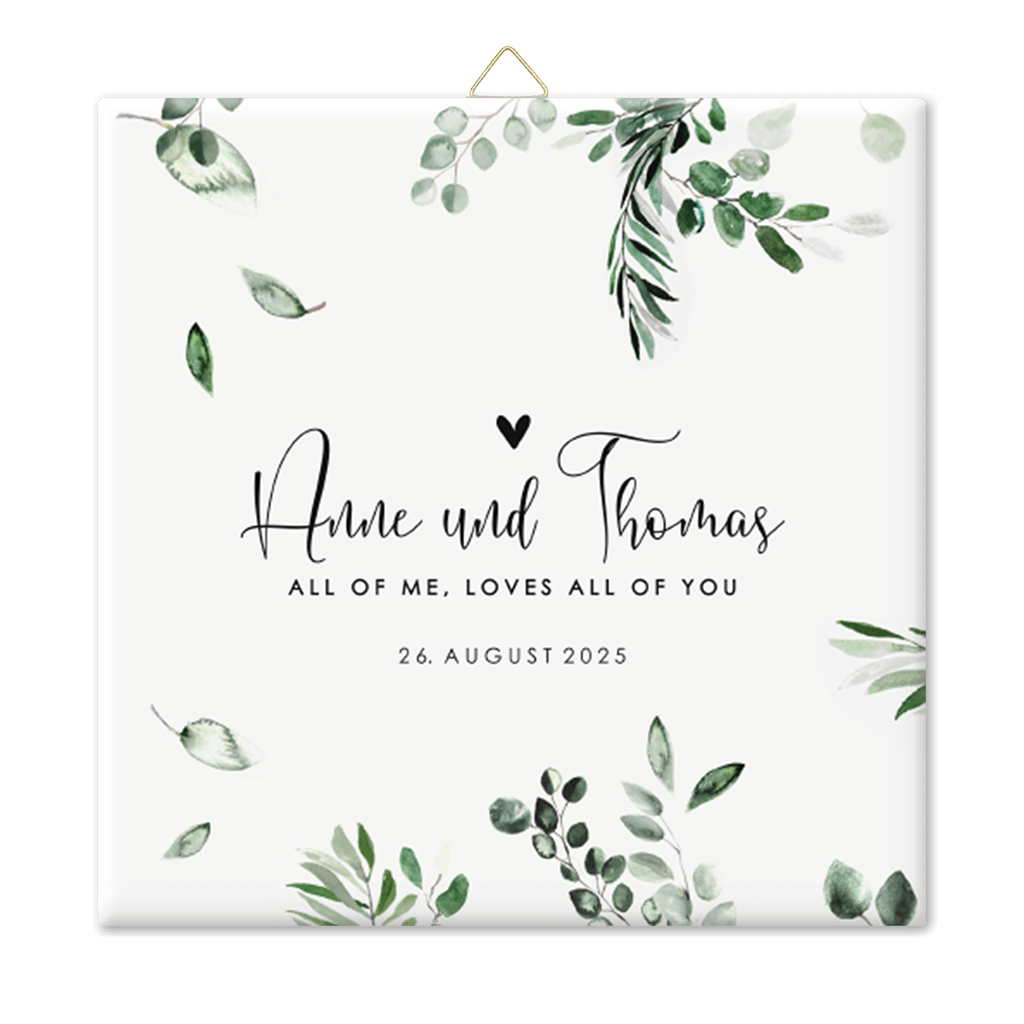 Hochzeitsfliese Kraft Greenery