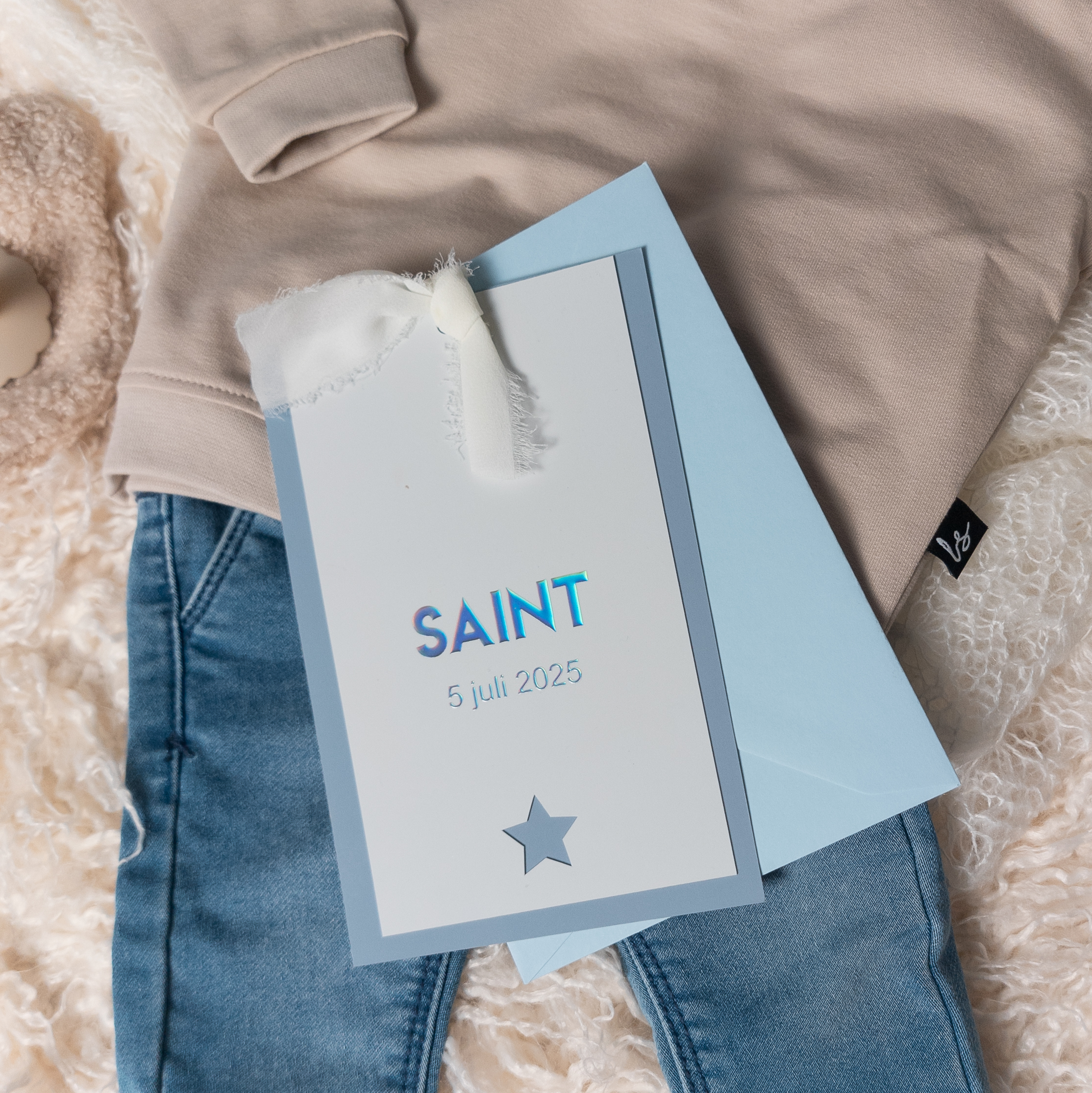 stanskaartje 2 delen met ster