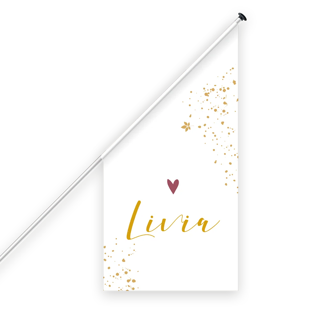 Geboortevlag zelf maken met spetters