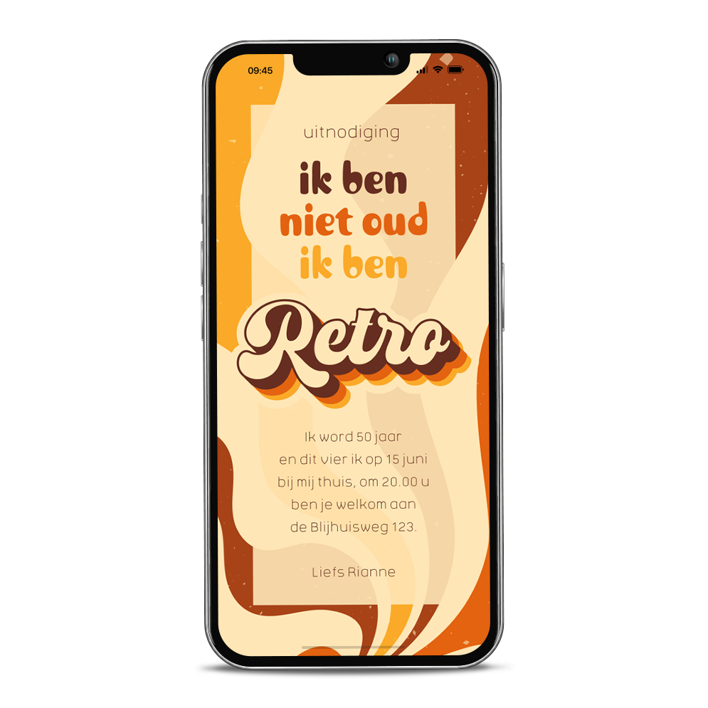 Digitale retro verjaardagsuitnodiging 50 jaar