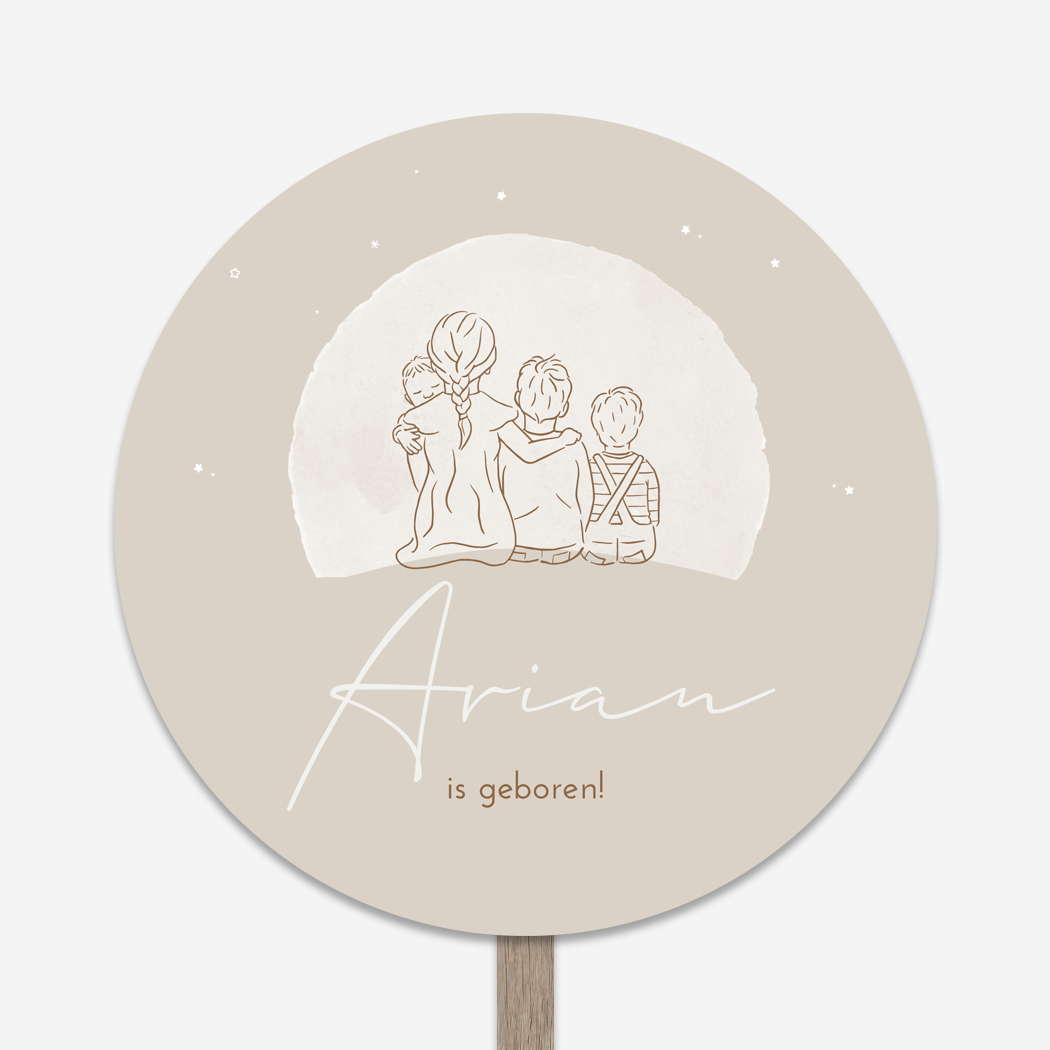 Tuinbord Rond Illustratie Lijntekening Maan