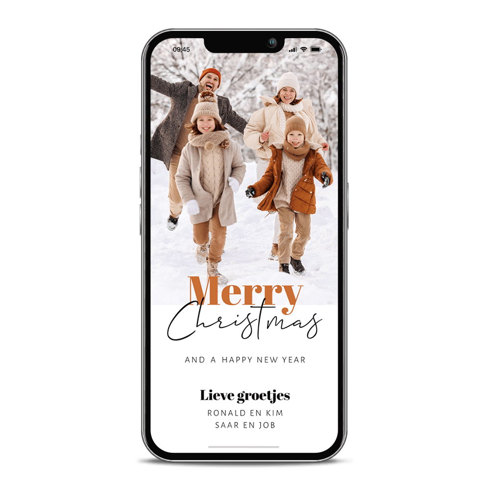 Merry Christmas digitale kerstkaart met eigen foto