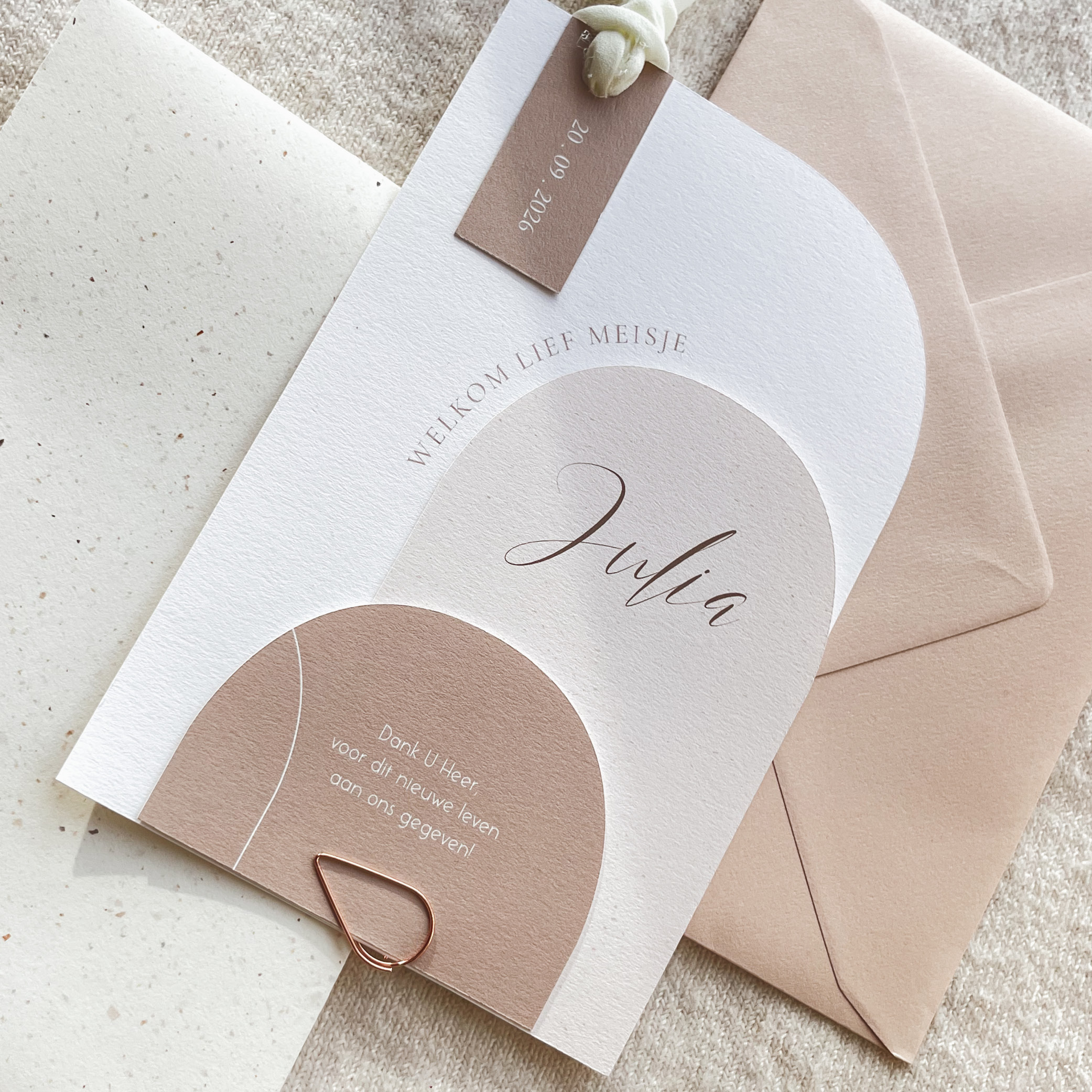 Chique geboortekaart set met foto