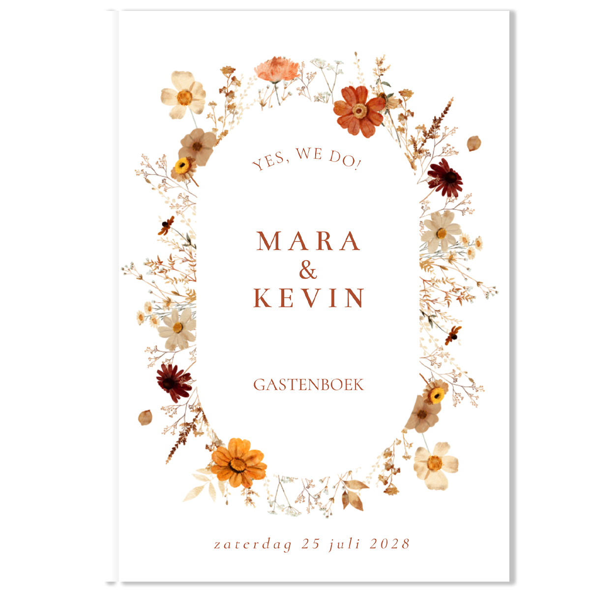 Gastenboek bruiloft bloemen herfst