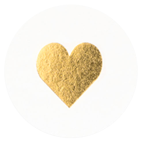 Sluitsticker wit met gouden hartje