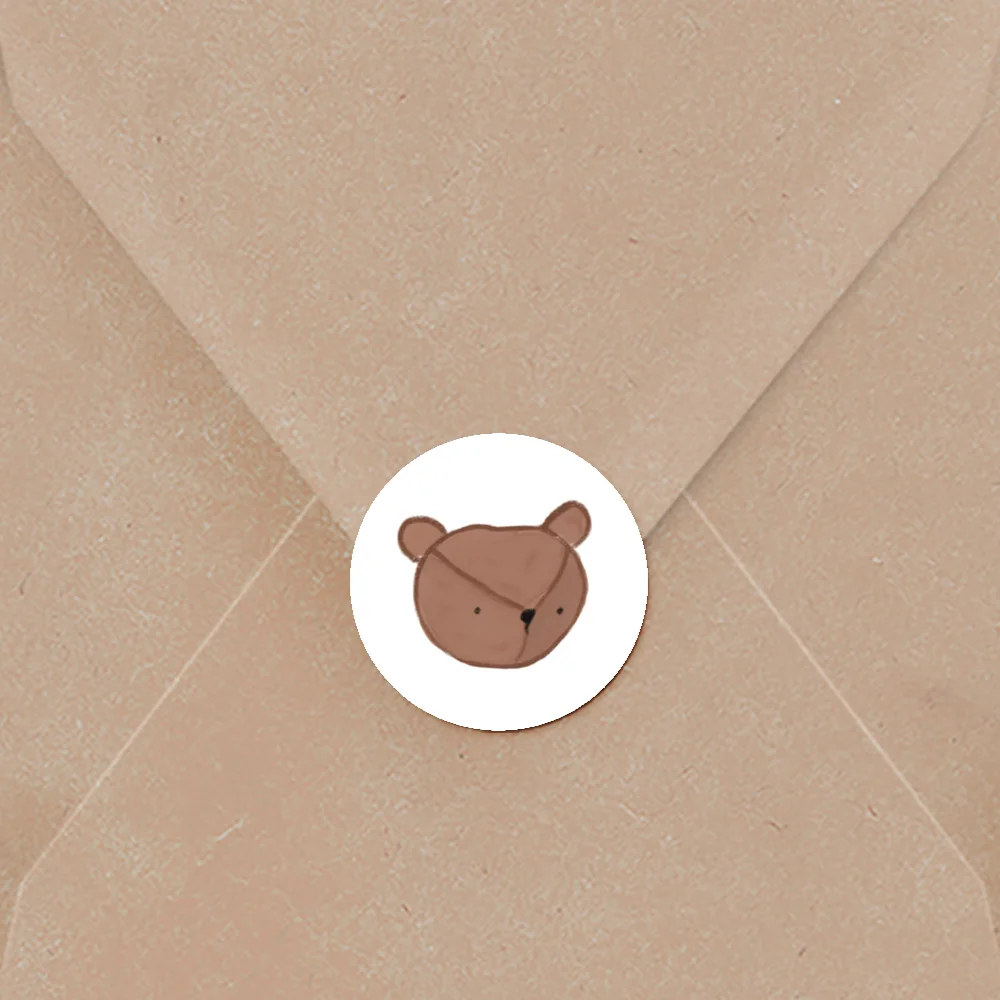 Sluitsticker geboortekaartje met beertje