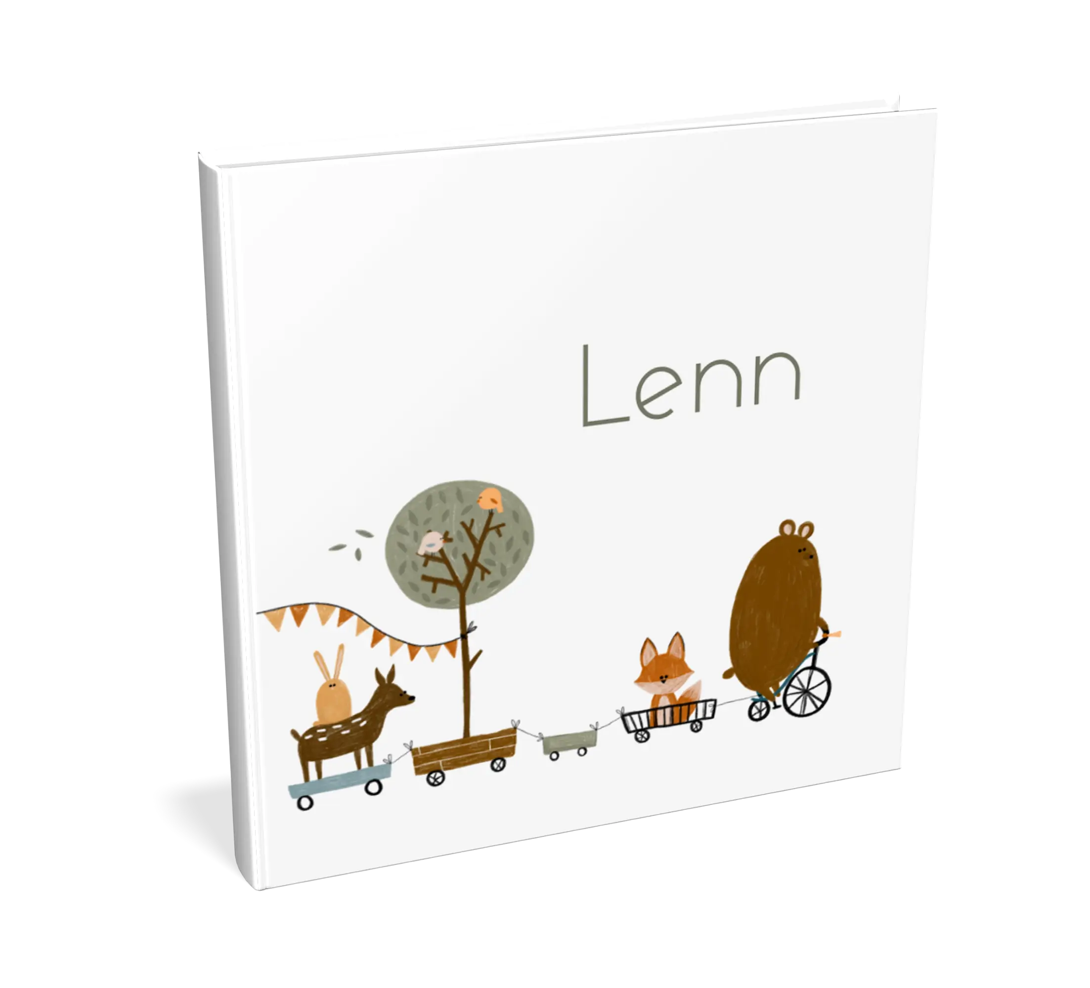 Feestelijk kraambezoekboek met getekende dieren - met invulpagina's