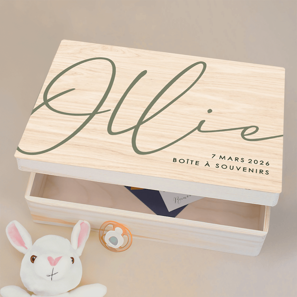 Boîte à souvenirs prénom et date de naissance