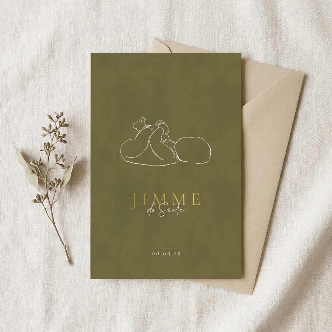 Geboortekaartje schets baby illustratie jongen