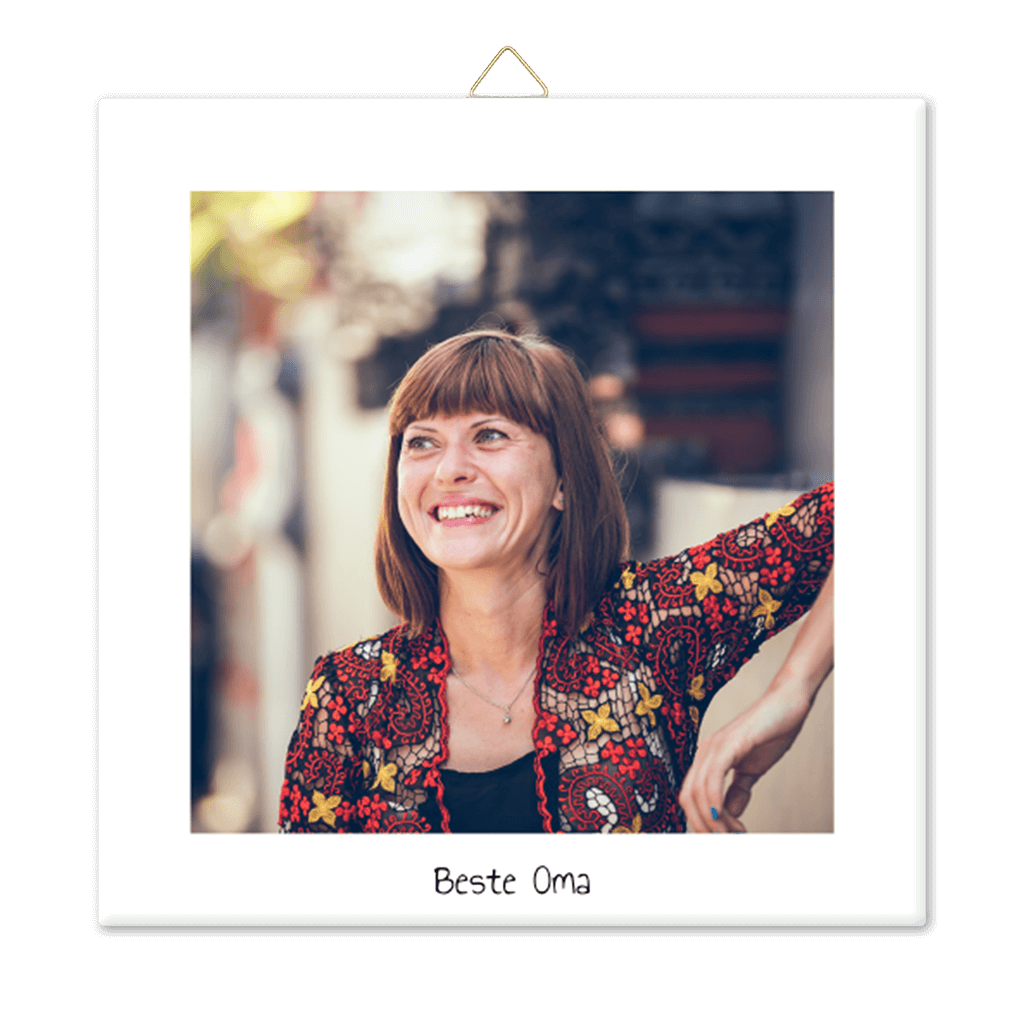 Hübsche Fotofliese für Oma