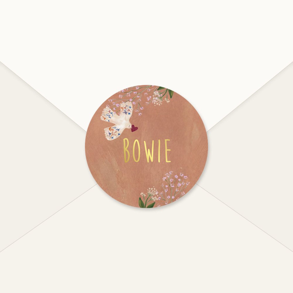 Sluitsticker folklore vogel bloemen