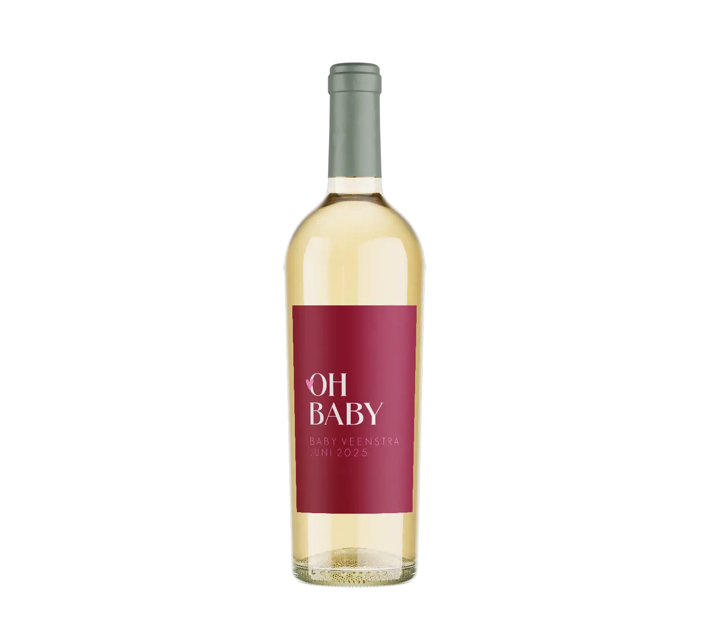 Zwangerschapsaankondiging wijnetiket - 6 per vel